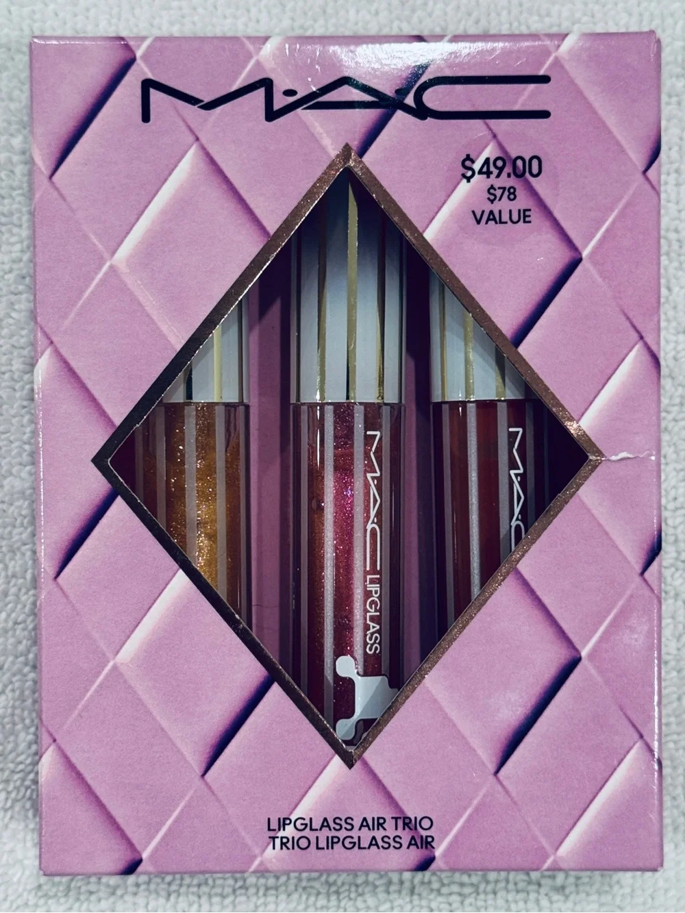MAC Cosmetics GLOSS ENTHUSIAST LIPGLASS AIR TRIO 5ml X 3 BRAND NEW/SEALED